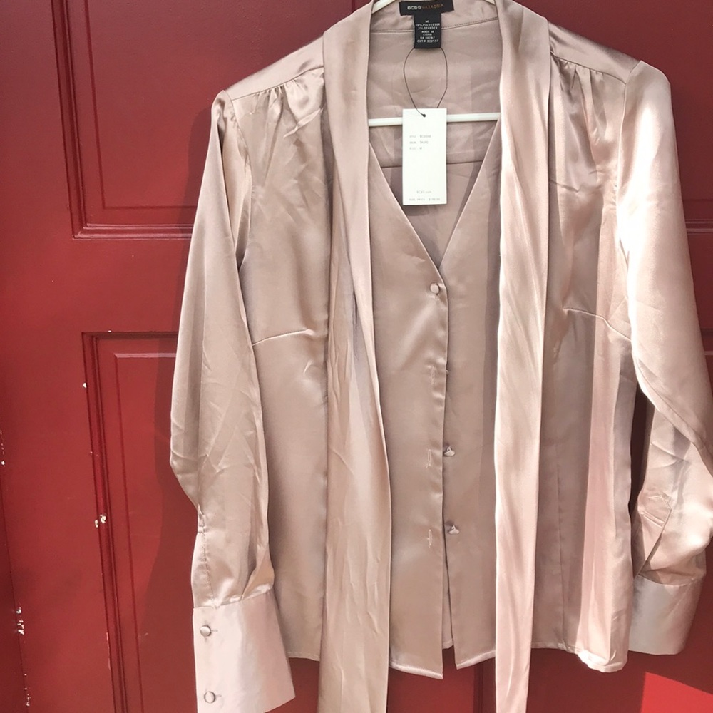 A tie neck BCBG blouse